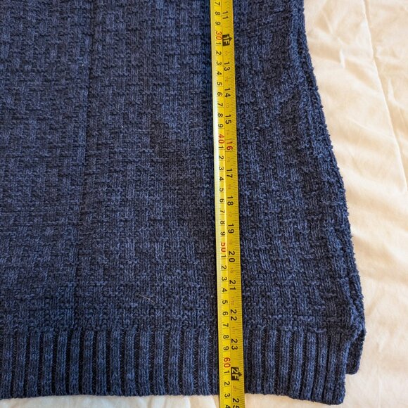 Hilary Radley Blue Textured Turtleneck Sweater M Cotton Blend - Picture 7 of 7